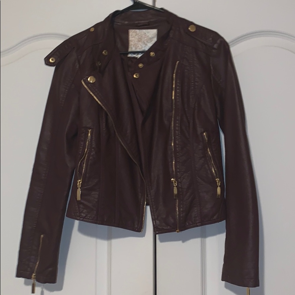 Brown leather jacket